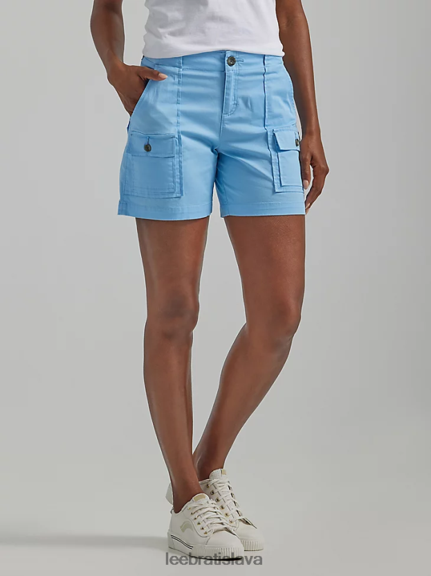 Lee oblečenie HL0J0R246 shasta modrá ženy ultra lux s flex-to-go uvoľneným nákladom krátkym