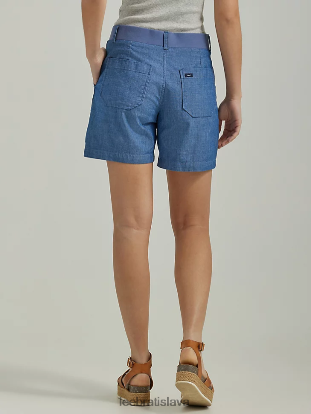 Lee oblečenie HL0J0R249 chambray ženy ultra lux s flex-to-go uvoľneným nákladom krátkym