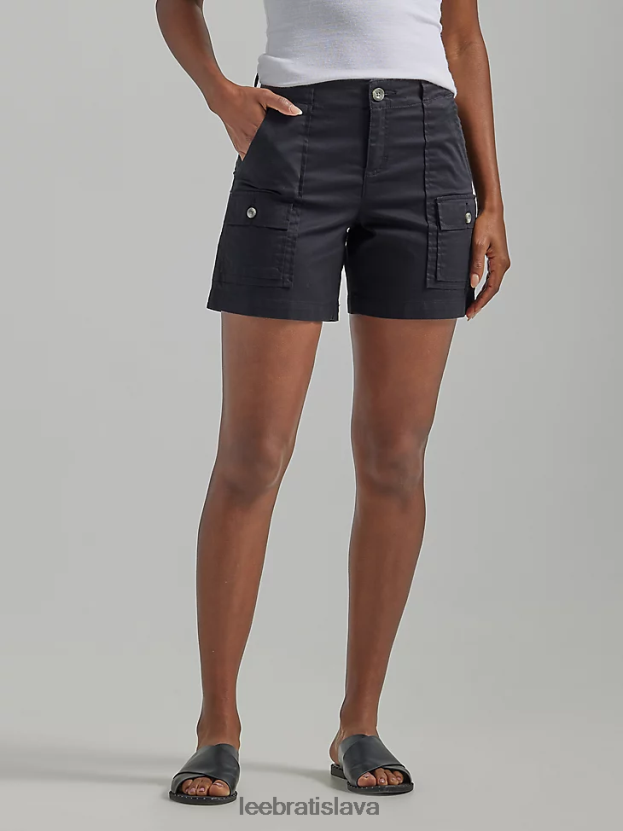 Lee oblečenie HL0J0R251 čierna ženy ultra lux s flex-to-go uvoľneným nákladom krátkym