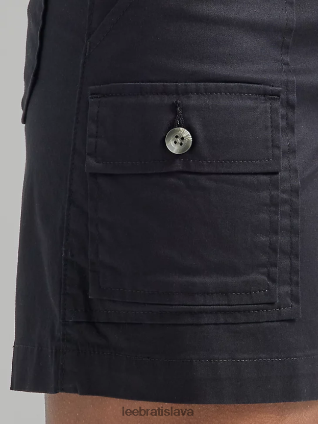 Lee oblečenie HL0J0R251 čierna ženy ultra lux s flex-to-go uvoľneným nákladom krátkym