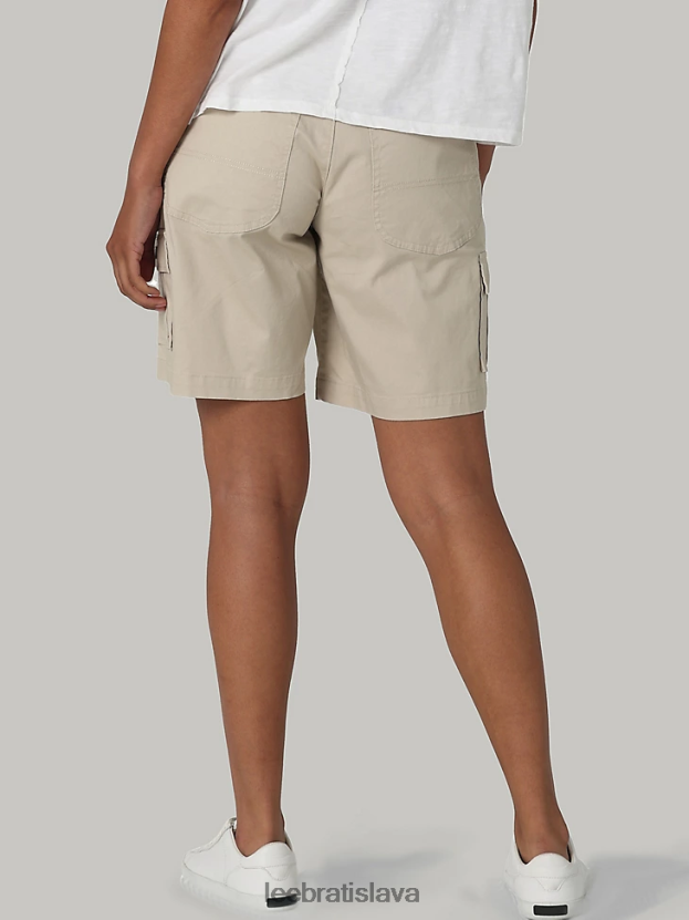 Lee oblečenie HL0J0R253 priekopnícka béžová ženy ultra lux s flex-to-go uvoľneným nákladom bermudy