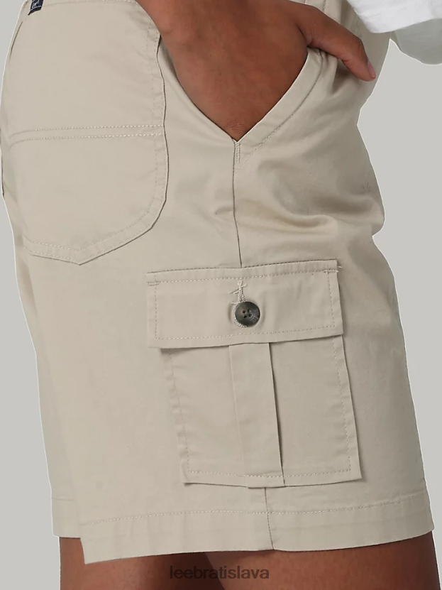 Lee oblečenie HL0J0R260 priekopnícka béžová ženy ultra lux s flex-to-go uvoľneným nákladom bermudy (drobné)