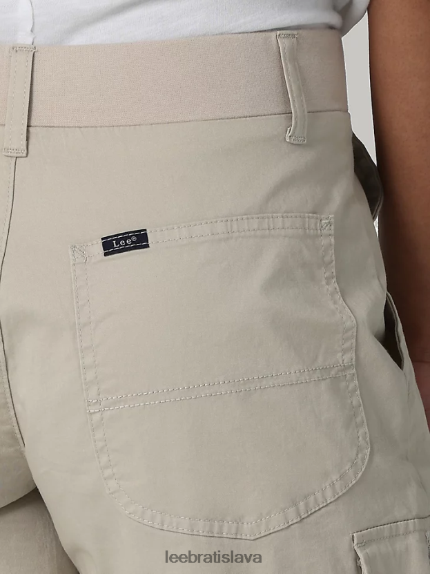 Lee oblečenie HL0J0R260 priekopnícka béžová ženy ultra lux s flex-to-go uvoľneným nákladom bermudy (drobné)