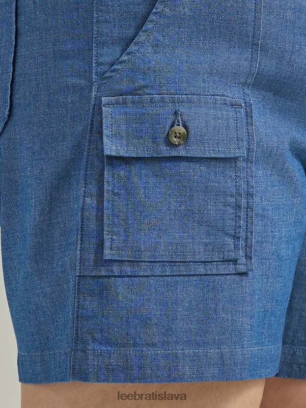 Lee oblečenie HL0J0R283 chambray ženy ultra lux s flex-to-go uvoľneným nákladom krátky (plus)