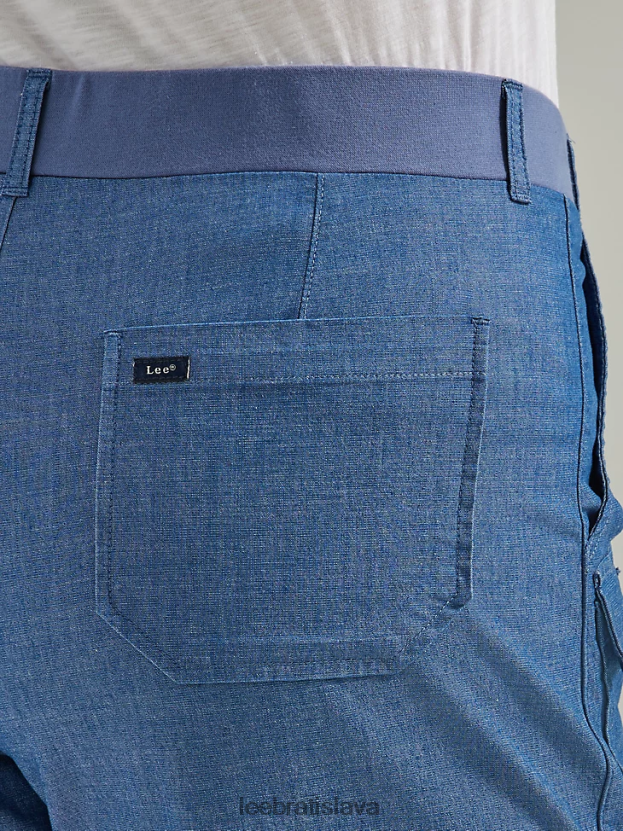 Lee oblečenie HL0J0R283 chambray ženy ultra lux s flex-to-go uvoľneným nákladom krátky (plus)