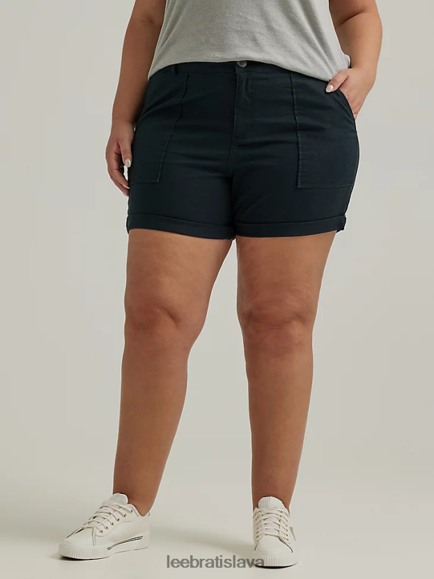 Lee oblečenie HL0J0R287 čierna ženy legendárne rolované krátke nohavice (plus)