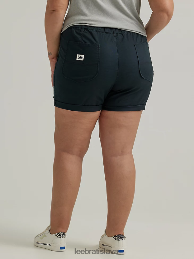 Lee oblečenie HL0J0R287 čierna ženy legendárne rolované krátke nohavice (plus)