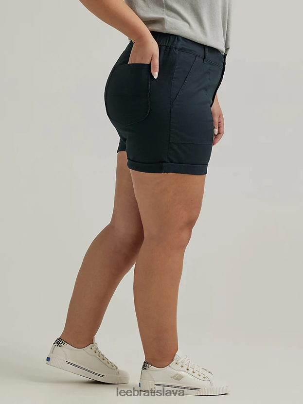 Lee oblečenie HL0J0R287 čierna ženy legendárne rolované krátke nohavice (plus)