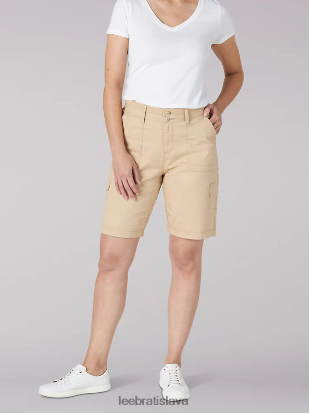 Lee oblečenie HL0J0R288 kaviareň ženy uvoľnený strih avey knitwaist cargo bermudy