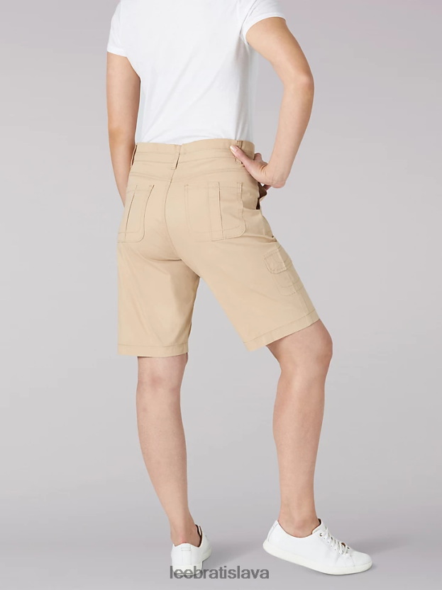 Lee oblečenie HL0J0R288 kaviareň ženy uvoľnený strih avey knitwaist cargo bermudy