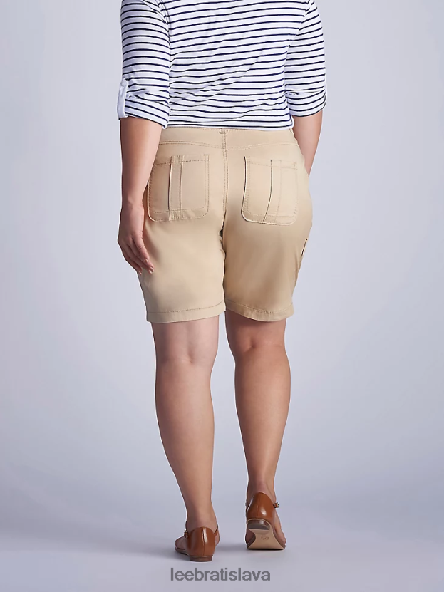 Lee oblečenie HL0J0R291 kaviareň ženy uvoľnený strih avey knitwaist cargo bermuda (plus)