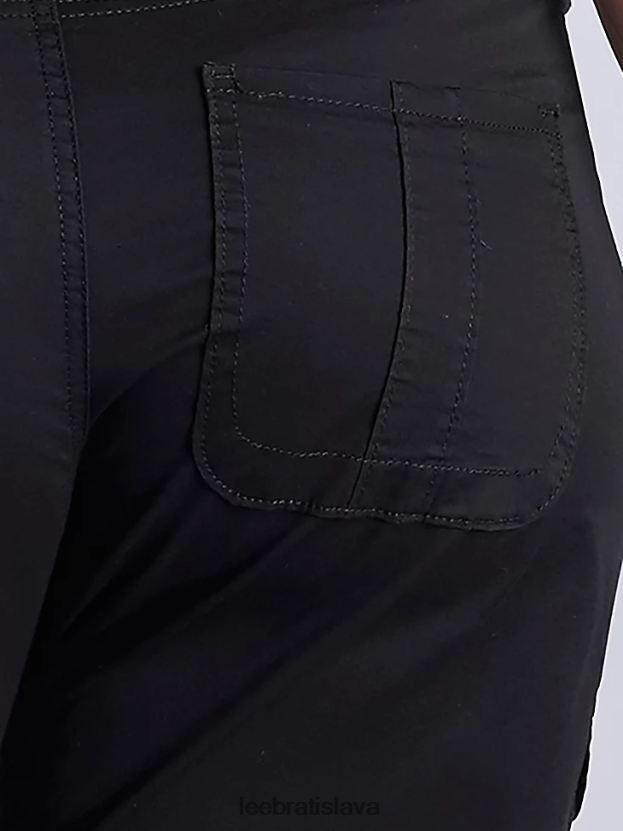 Lee oblečenie HL0J0R292 čierna ženy uvoľnený strih avey knitwaist cargo bermuda (plus)