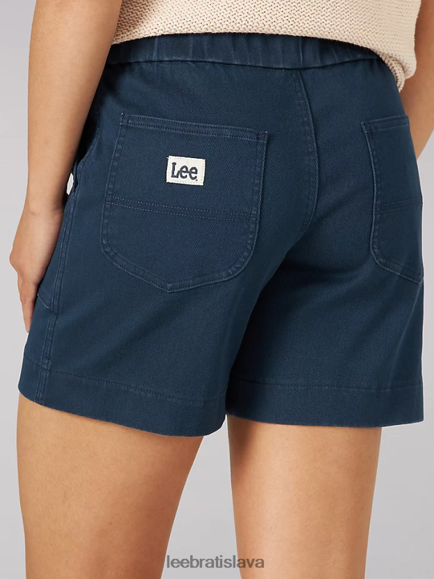 Lee oblečenie HL0J0R294 nitovať námorníctvo ženy ultra lux high rise pull-on utility short