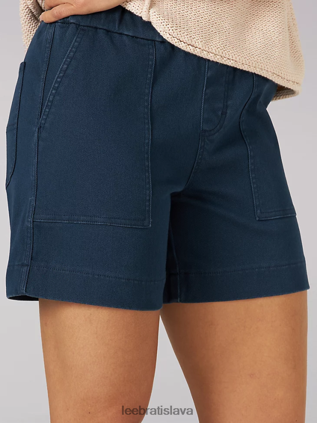 Lee oblečenie HL0J0R294 nitovať námorníctvo ženy ultra lux high rise pull-on utility short