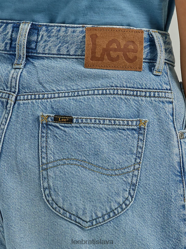 Lee oblečenie HL0J0R336 matná modrá ženy vysoký vzostup skladaný denim krátky