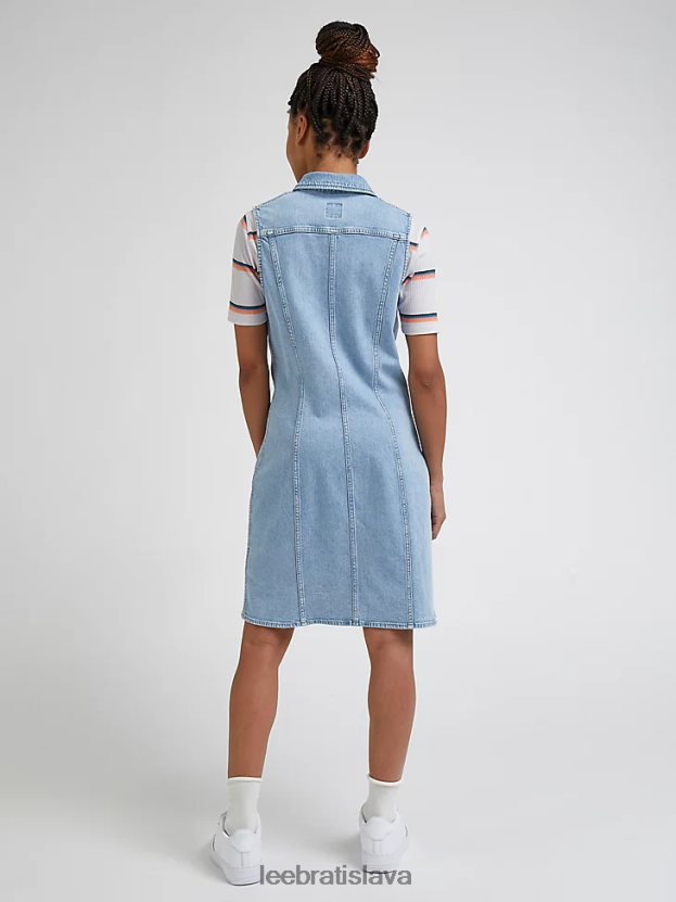 Lee oblečenie HL0J0R417 matná modrá ženy jazdecké košeľové šaty