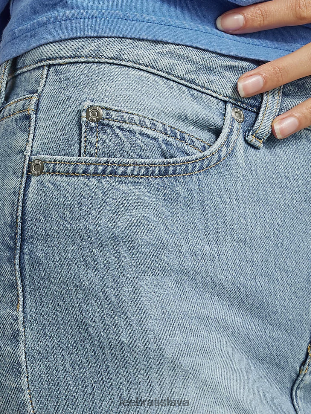 Lee oblečenie HL0J0R418 matná modrá ženy štiepaná denimová midi sukňa