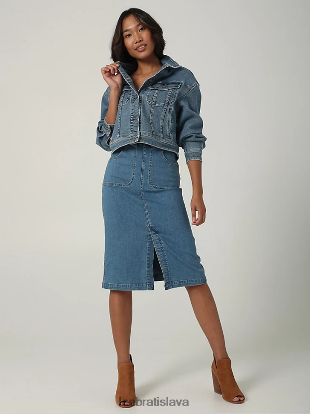 Lee oblečenie HL0J0R420 hrudný kameň ženy vintage moderná viacúčelová midi sukňa na bočný zips