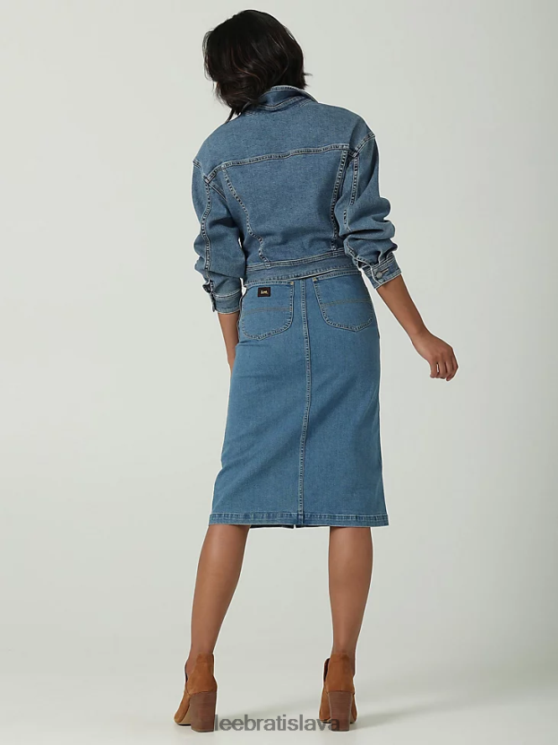 Lee oblečenie HL0J0R420 hrudný kameň ženy vintage moderná viacúčelová midi sukňa na bočný zips