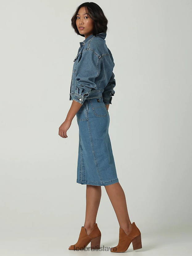 Lee oblečenie HL0J0R420 hrudný kameň ženy vintage moderná viacúčelová midi sukňa na bočný zips