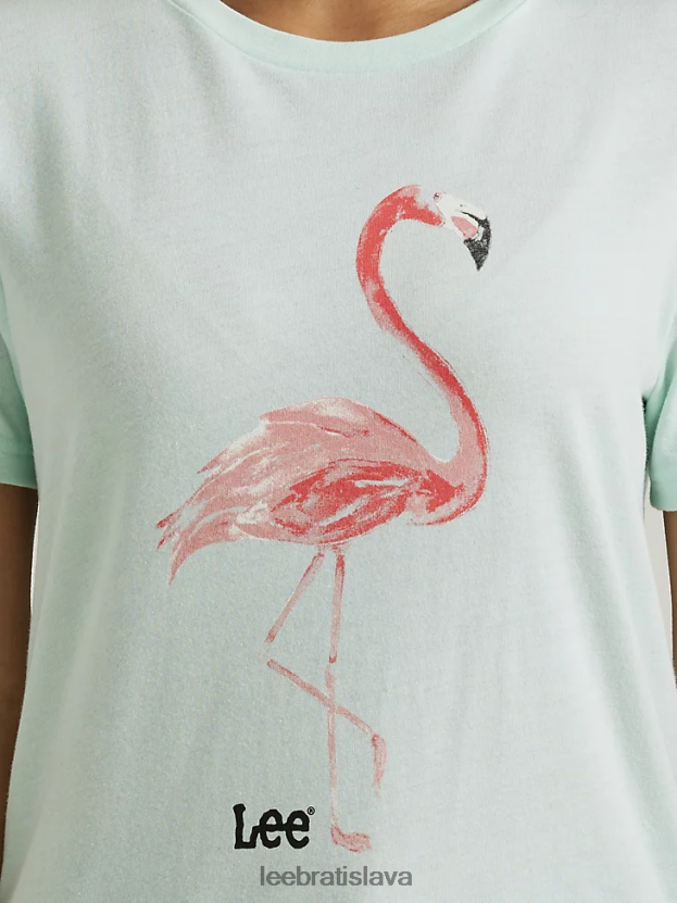 Lee oblečenie HL0J0R343 vres z morského skla ženy tričko s motívom plameniakov