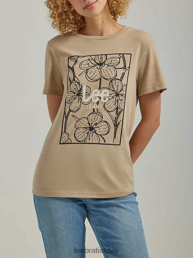 Lee oblečenie HL0J0R344 pršiplášť ženy kvetinové panelové grafické tričko