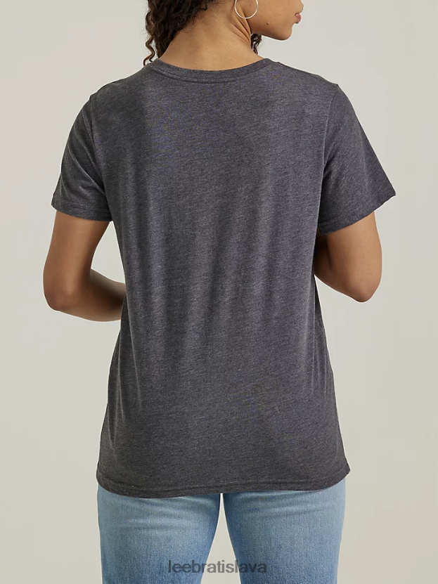 Lee oblečenie HL0J0R345 vres z dreveného uhlia ženy tričko s motívom motýľa