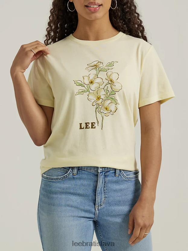 Lee oblečenie HL0J0R346 slnkom umytý vres ženy Kvetinové grafické tričko