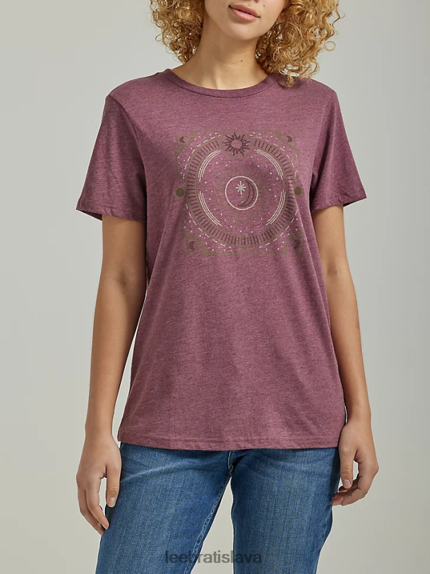 Lee oblečenie HL0J0R347 babysenberry ženy Tričko s grafickým motívom kozmického Mesiaca