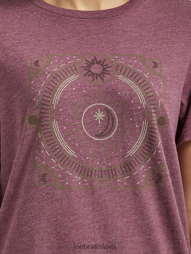 Lee oblečenie HL0J0R347 babysenberry ženy Tričko s grafickým motívom kozmického Mesiaca