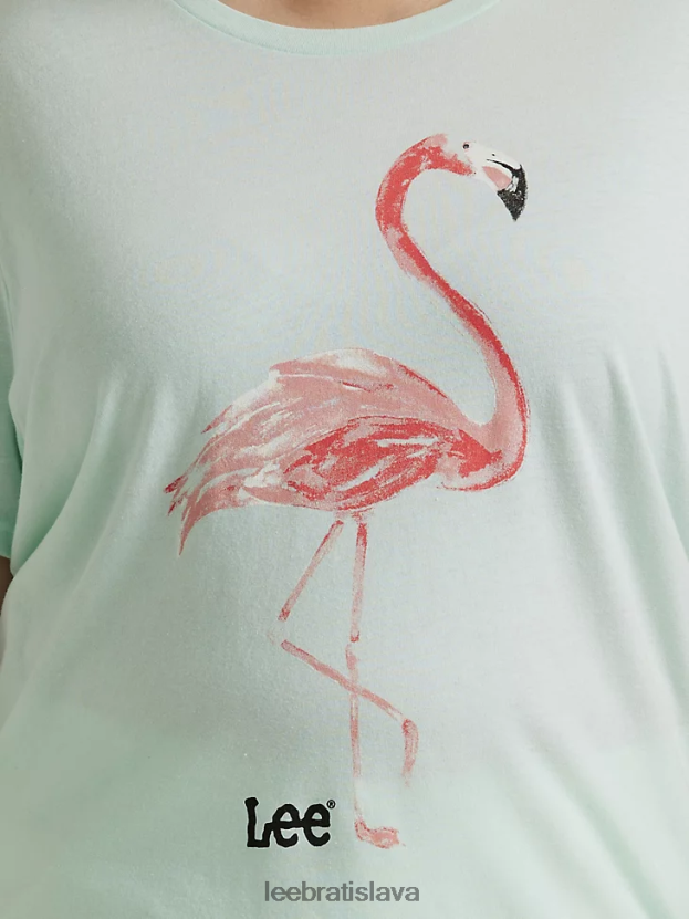 Lee oblečenie HL0J0R348 vres z morského skla ženy tričko s motívom plameniaka (plus)