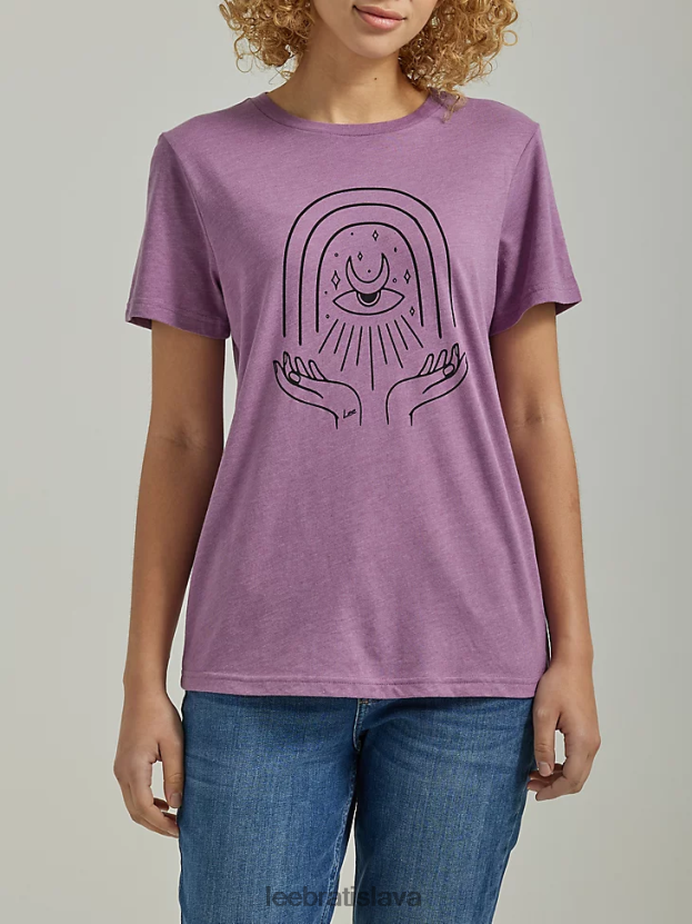 Lee oblečenie HL0J0R350 tmavá slivka ženy astrologické tričko s grafikou