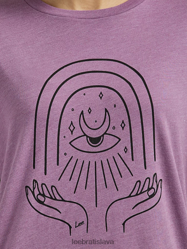 Lee oblečenie HL0J0R350 tmavá slivka ženy astrologické tričko s grafikou