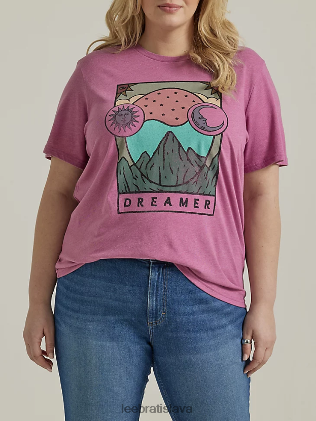 Lee oblečenie HL0J0R354 slivka vres ženy grafické tričko Dreamer (plus)