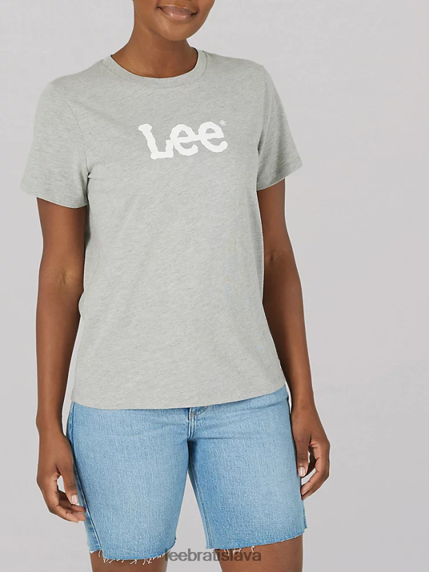 Lee oblečenie HL0J0R360 svetlosivý vres ženy tričko s výrazným logom