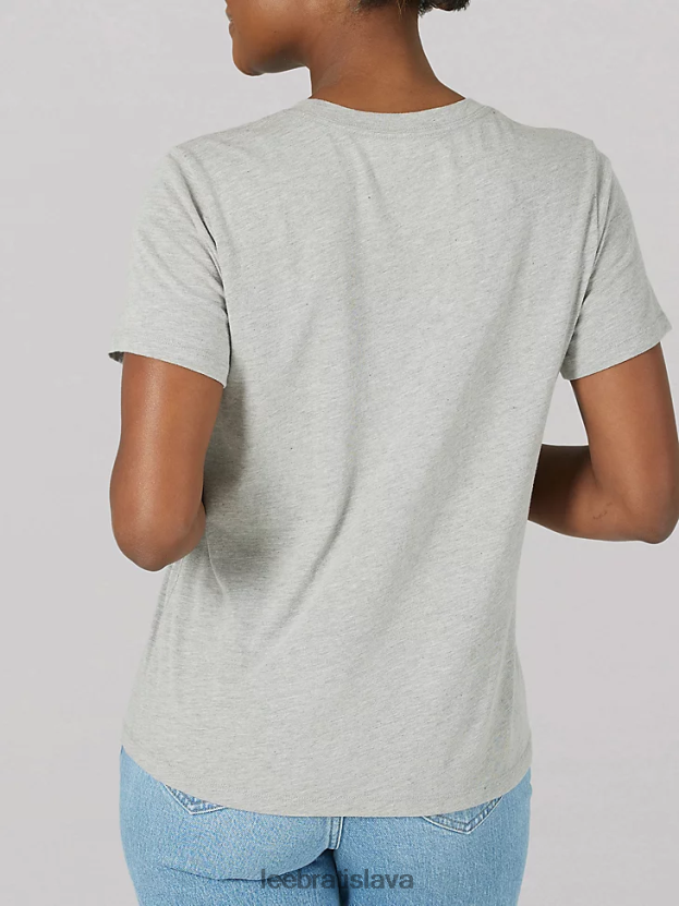 Lee oblečenie HL0J0R360 svetlosivý vres ženy tričko s výrazným logom