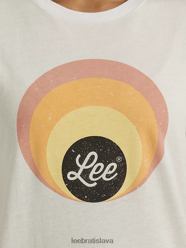 Lee oblečenie HL0J0R369 marshmallow vres ženy grafické tričko s kruhovým logom