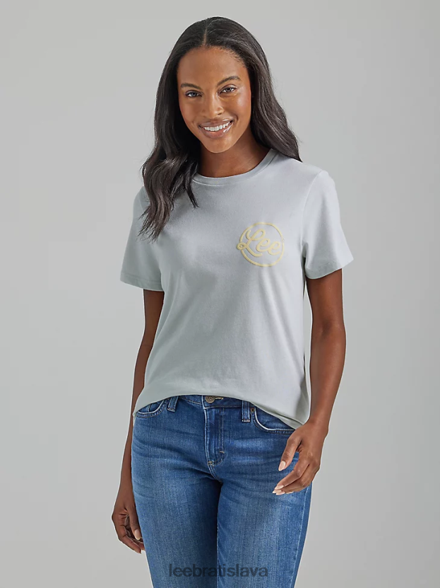 Lee oblečenie HL0J0R372 letný opar vres ženy skriptové grafické tričko