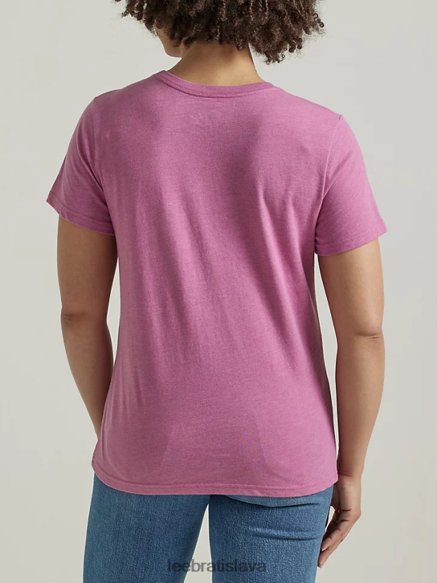 Lee oblečenie HL0J0R373 slivka vres ženy dámske tričko s dúhovou grafikou
