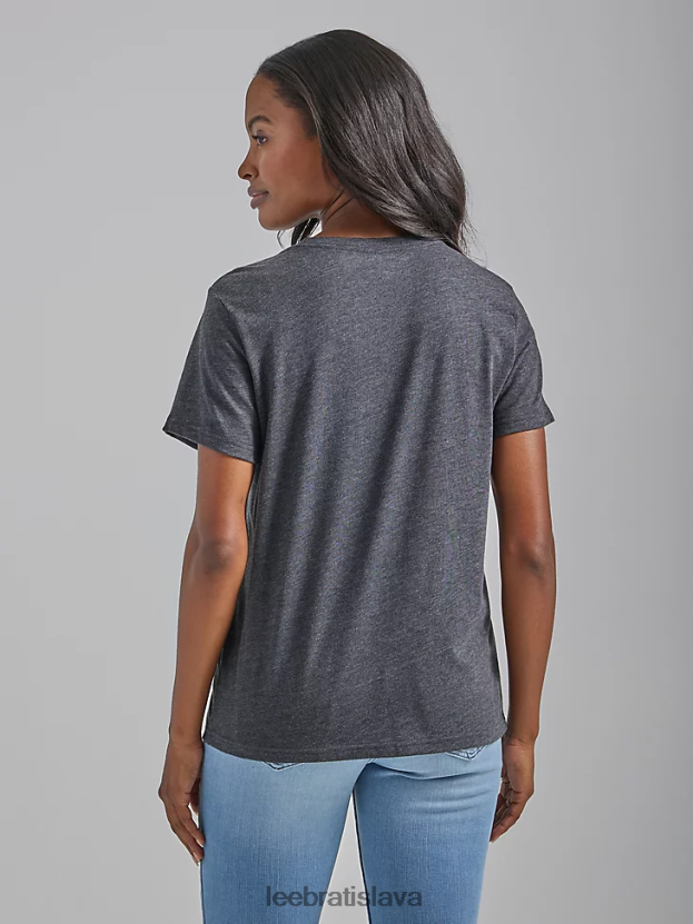 Lee oblečenie HL0J0R374 uhľovočierna ženy milujem grafické tričko