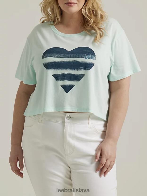 Lee oblečenie HL0J0R375 azúrový vres ženy tričko s motívom srdiečka, priateľské orezanie (plus)