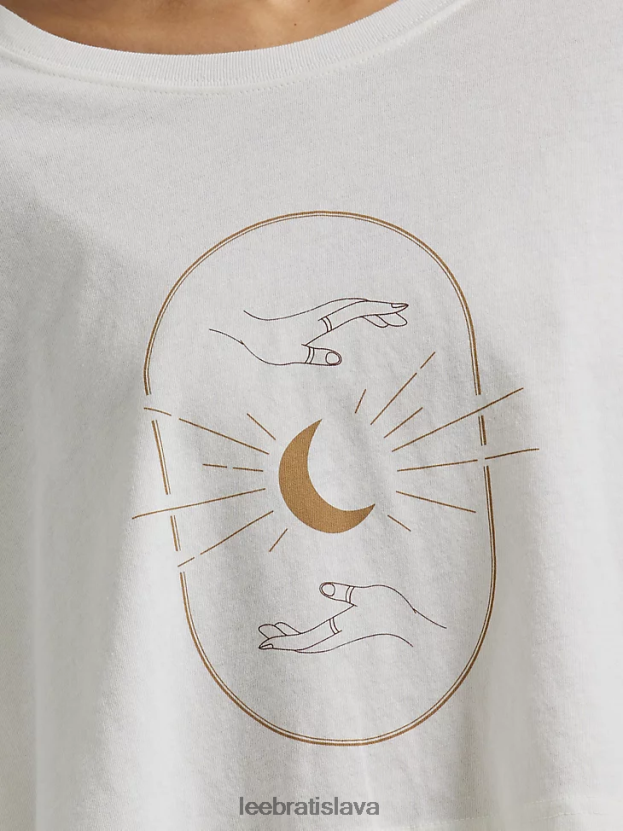 Lee oblečenie HL0J0R384 marshmallow ženy mesiac ruky priateľ plodina dlhý rukáv grafické tričko