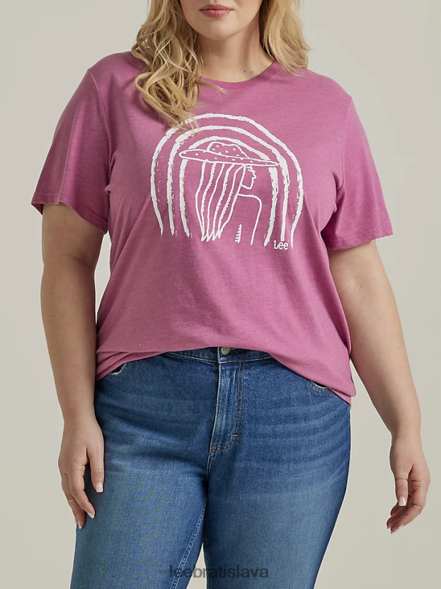 Lee oblečenie HL0J0R386 slivka vres ženy dámske tričko s dúhovou grafikou (plus)