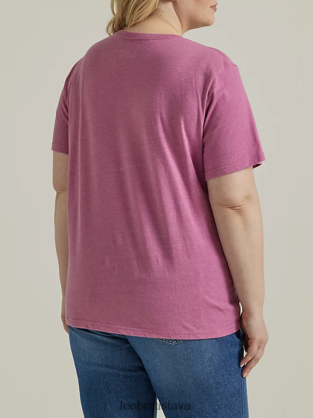 Lee oblečenie HL0J0R386 slivka vres ženy dámske tričko s dúhovou grafikou (plus)