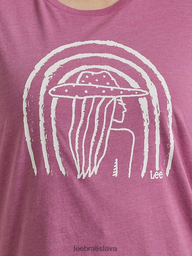 Lee oblečenie HL0J0R386 slivka vres ženy dámske tričko s dúhovou grafikou (plus)