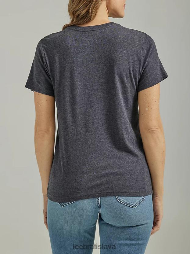 Lee oblečenie HL0J0R387 kaviárový vres ženy grafické tričko s šklbaním hadej kože