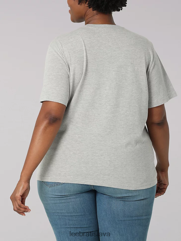 Lee oblečenie HL0J0R392 svetlosivý vres ženy tričko s logom (plus)