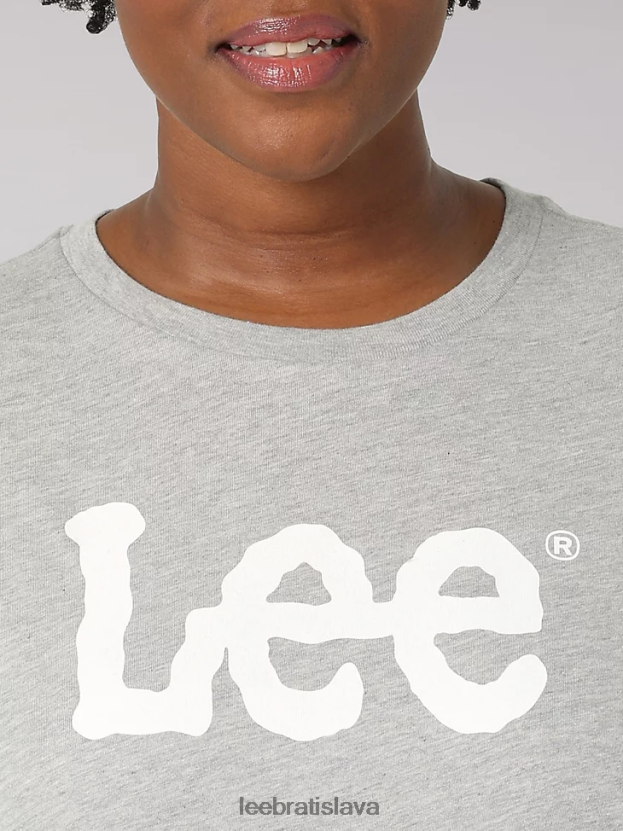 Lee oblečenie HL0J0R392 svetlosivý vres ženy tričko s logom (plus)