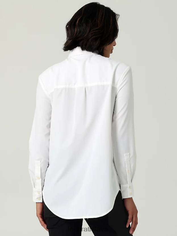 Lee oblečenie HL0J0R394 žiarivo biele ženy h.d. košeľa s jedným vreckom na gombíky