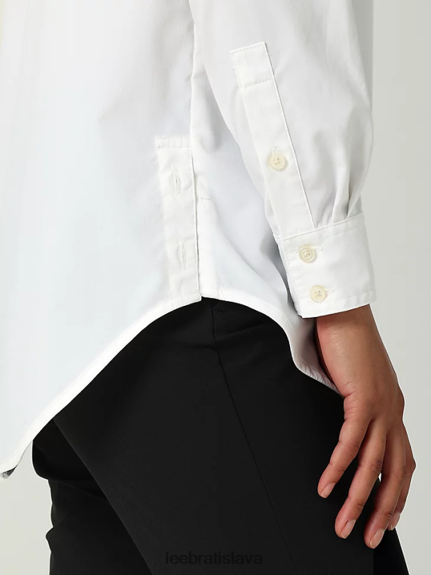 Lee oblečenie HL0J0R394 žiarivo biele ženy h.d. košeľa s jedným vreckom na gombíky